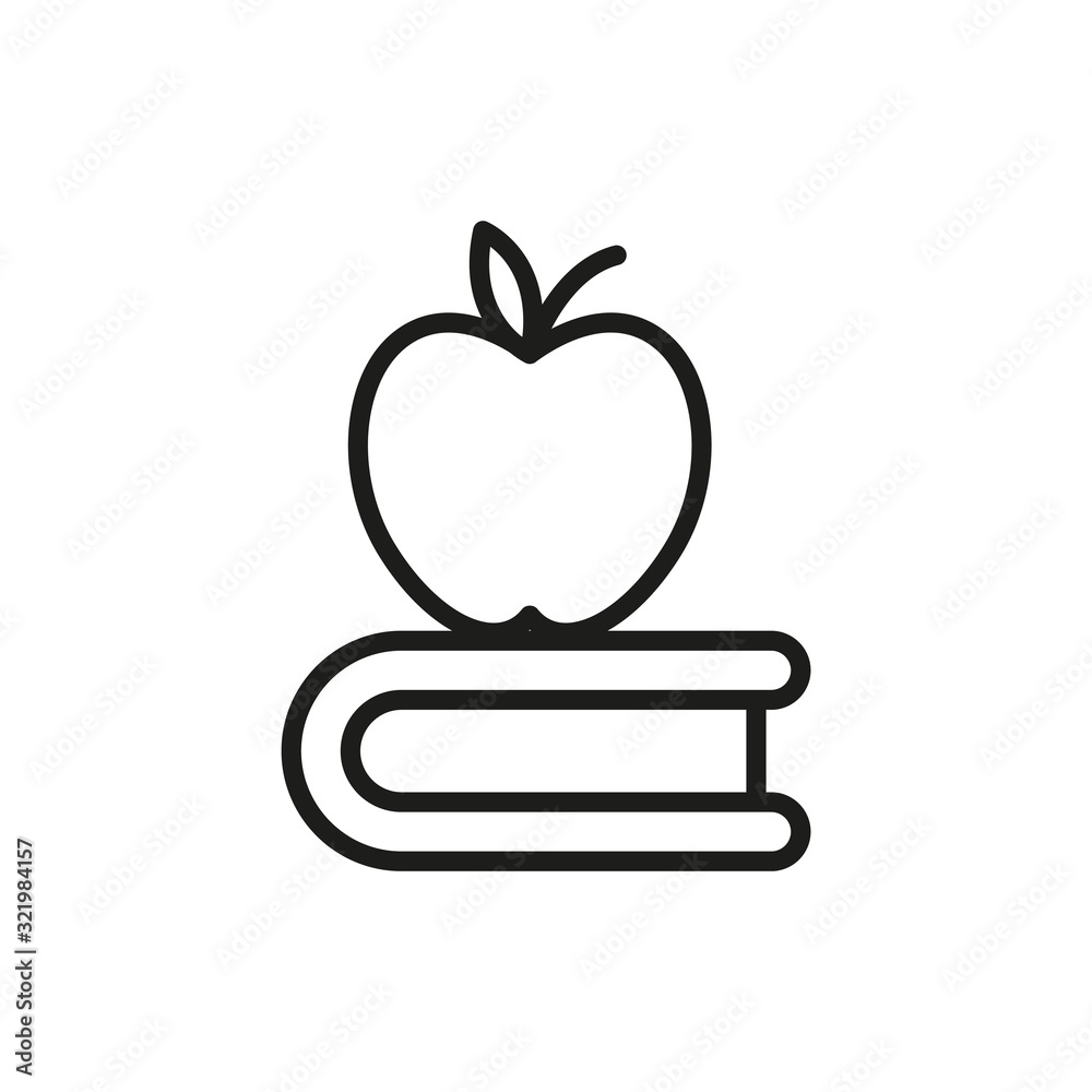 Sticker simple apple line icon.