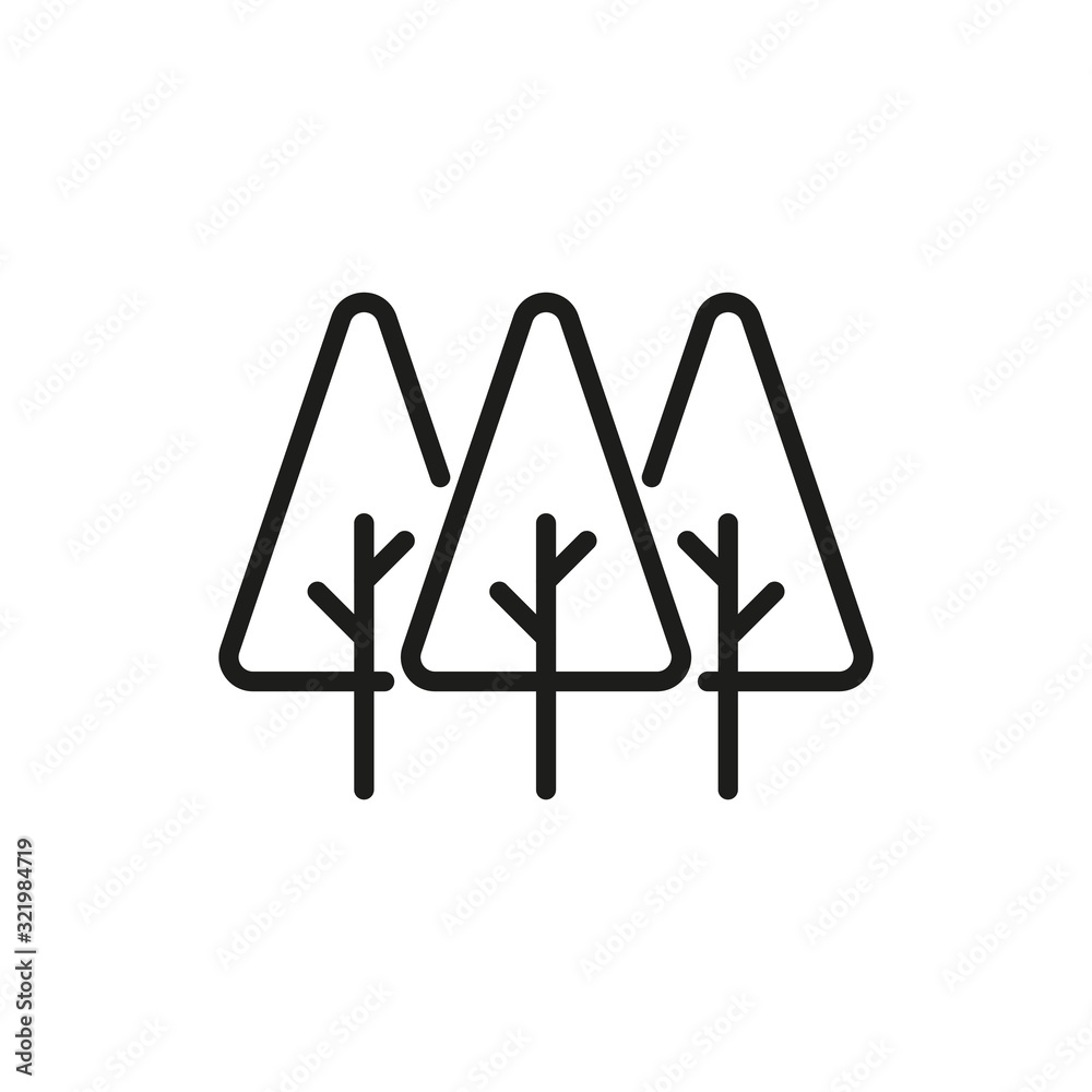 Poster simple forest line icon.