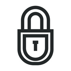 Dark-grey padlock. Vector icon. Safeguard, protection and security.