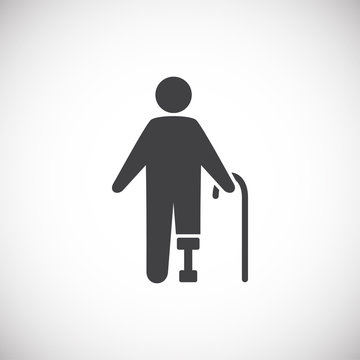 Human disability related icon on background for graphic and web design. Creative illustration concept symbol for web or mobile app