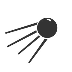 Artificial Earth satellite on a white background. Filled vector icon.