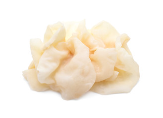 white ear mushroom or white jelly mushroom isolated on white background