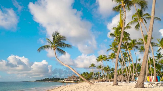 Timelapse of Sandy beach at Punta cana, Dominican republic
