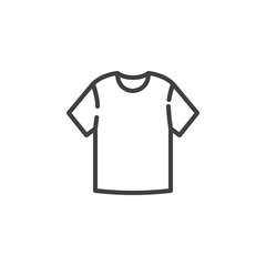 Blank T-shirt line icon. linear style sign for mobile concept and web design. Short sleeve t-shirt outline vector icon. Symbol, logo illustration. Vector graphics
