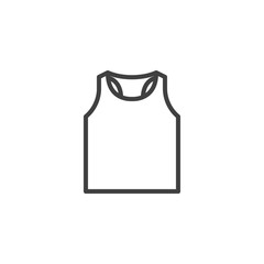 Mens singlet line icon. linear style sign for mobile concept and web design. Sleeveless tank top outline vector icon. Symbol, logo illustration. Vector graphics
