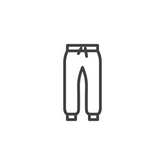 Pants trousers line icon. linear style sign for mobile concept and web design. Sport Sweatpants outline vector icon. Symbol, logo illustration. Vector graphics