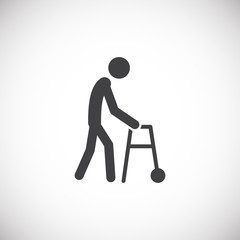 Human disability related icon on background for graphic and web design. Creative illustration concept symbol for web or mobile app