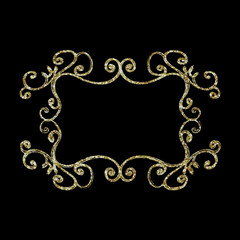 Abstract art nouveau style glitter sparkling victorian vintage frame isolated