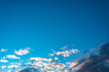 Evening sky with white clouds