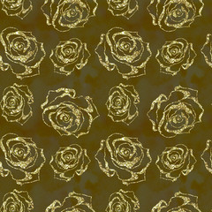 Abstract floral ornamental tapestry glitter sparkling seamless pattern