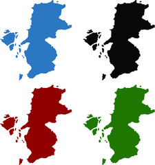 Belitung City Map, Bangka Belitung, Indonesia