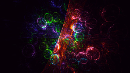 Fractal 3D rendering abstract and shiny background