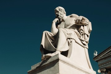 Statue of the ancient Greek philosopher Socrates in Athens, Greece.	 - obrazy, fototapety, plakaty