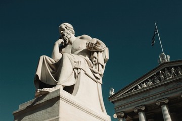Statue of the ancient Greek philosopher Socrates in Athens, Greece.	 - obrazy, fototapety, plakaty