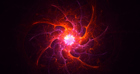 Fractal 3D rendering abstract and shiny background