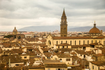 Fototapeta na wymiar Italia, Toscana, Firenze, la città e la chiesa di Santo Spirito.