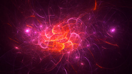 Fractal 3D rendering abstract and shiny background