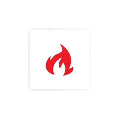 Icon red flame, fire, glow. Vector