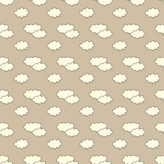 Cute Clouds Seamless Pattern. Hand Painted Vector.