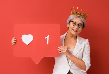woman with like icon
