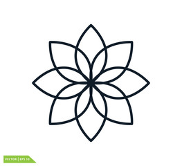 Lotus icon vector logo template