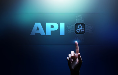 API - Application Programming Interface, software development tool, information technology and business concept.