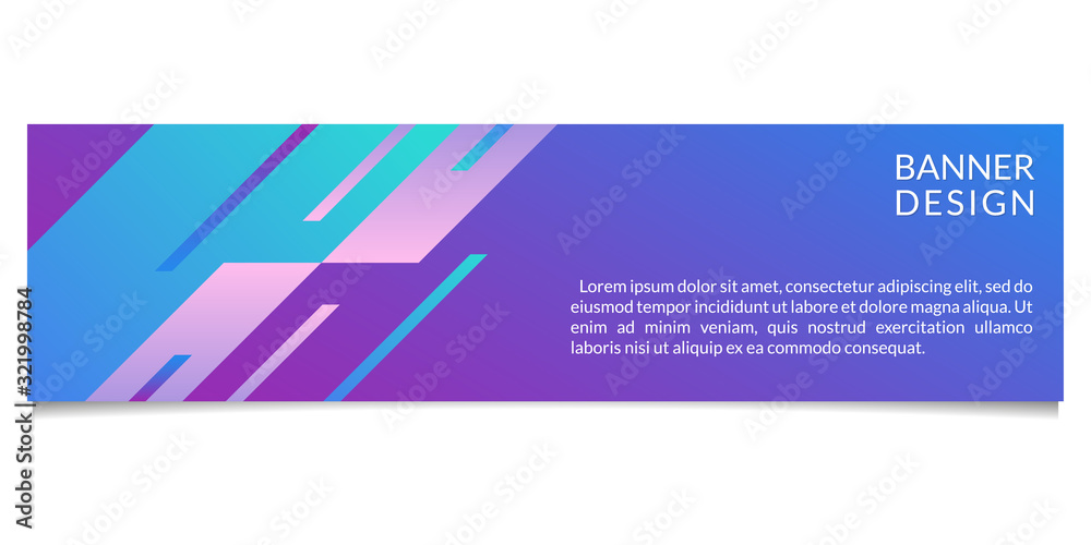 Poster banner design template with abstract geometric shapes. horizontal banner for web, website, header or