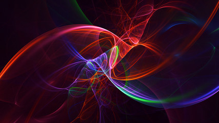 Fractal 3D rendering abstract and shiny background
