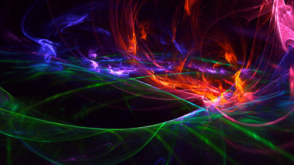 Fractal 3D rendering abstract and shiny background