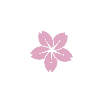 Sakura Flower Icon Logo Vector