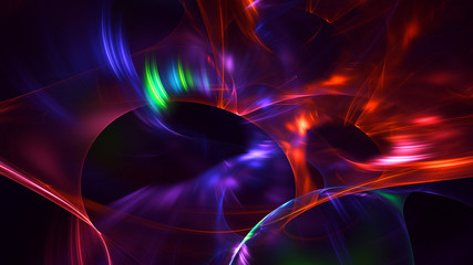 Fractal 3D rendering abstract and shiny background