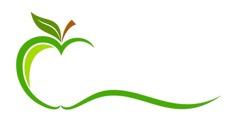 A symbol of a ripe stylized apple.