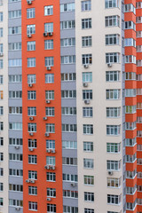 Fototapeta premium Background of the facade of modern multistory residential house