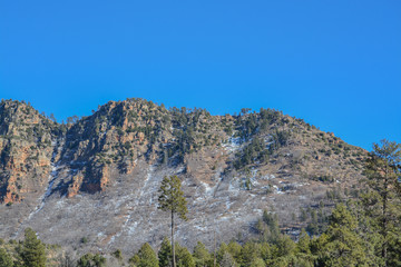 Fototapeta na wymiar The Mogollon Rim mountain range in Tonto National Forest. Near Payson, Gila County, Arizona USA
