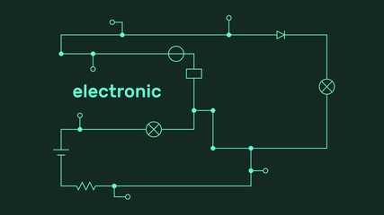 Electronic circuit scheme. Technology concept. Vector.