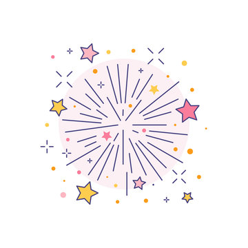 recommend clip art: Festive Burst Firework Icon in Line Art