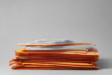 Paper envelopes on grey background