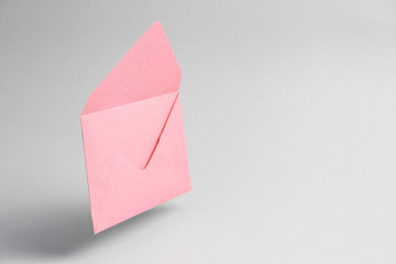 Paper envelope on grey background