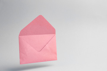 Paper envelope on grey background