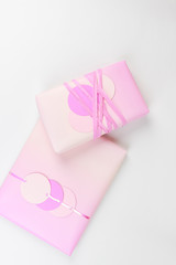 pink white pastel feminine girly gift box wrapping surprise, 