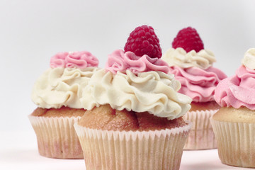 cupcake raspberry icing pink white beige yummy tasty dessert sweets party