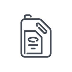 Engine oil bottle line icon. Motor oil tank vector outline sign.