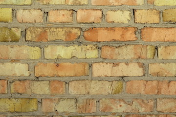 Retro brick wall old golden color texture, great design for any purposes.