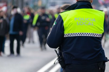 Closeup shot of a police officer with 