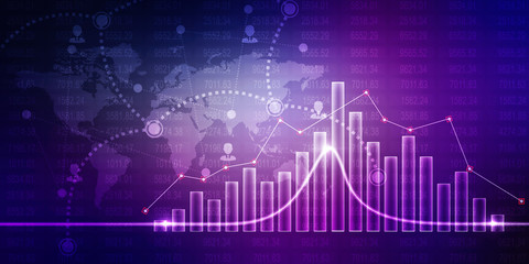 2d rendering Stock market online business concept. business Graph 