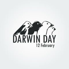 Darwin Day vector. Vector illustration of finch birds.