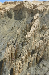 the view of Himalaya mountains on a sunny day under the blue sky in the morning or the evening in Tibet India China the road on high altitudes