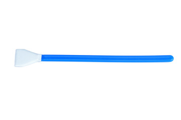 blue brush, cleaning swab for the camera isolated on white background, Mop for sensor cleaning, Digital camera service with clipping path