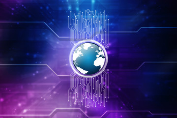 2d illustration world map abstract background