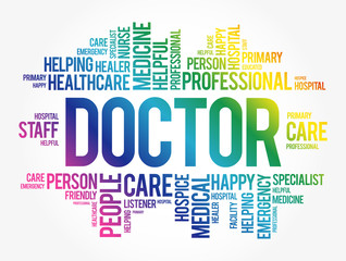 Fototapeta premium Doctor word cloud collage, healthcare concept background